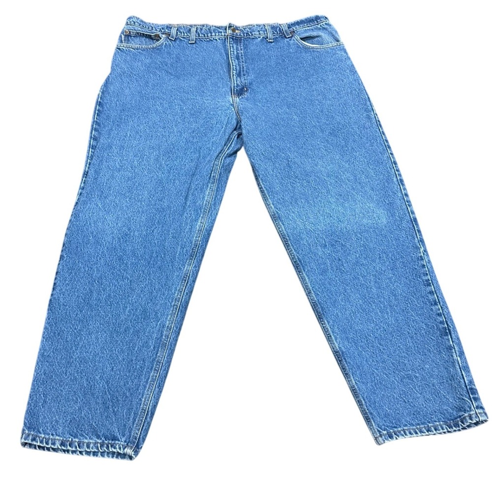 Carhartt Relaxed Fit Straight Leg Jeans Mens 46x31 Medium Wash‎ Denim Work Pants